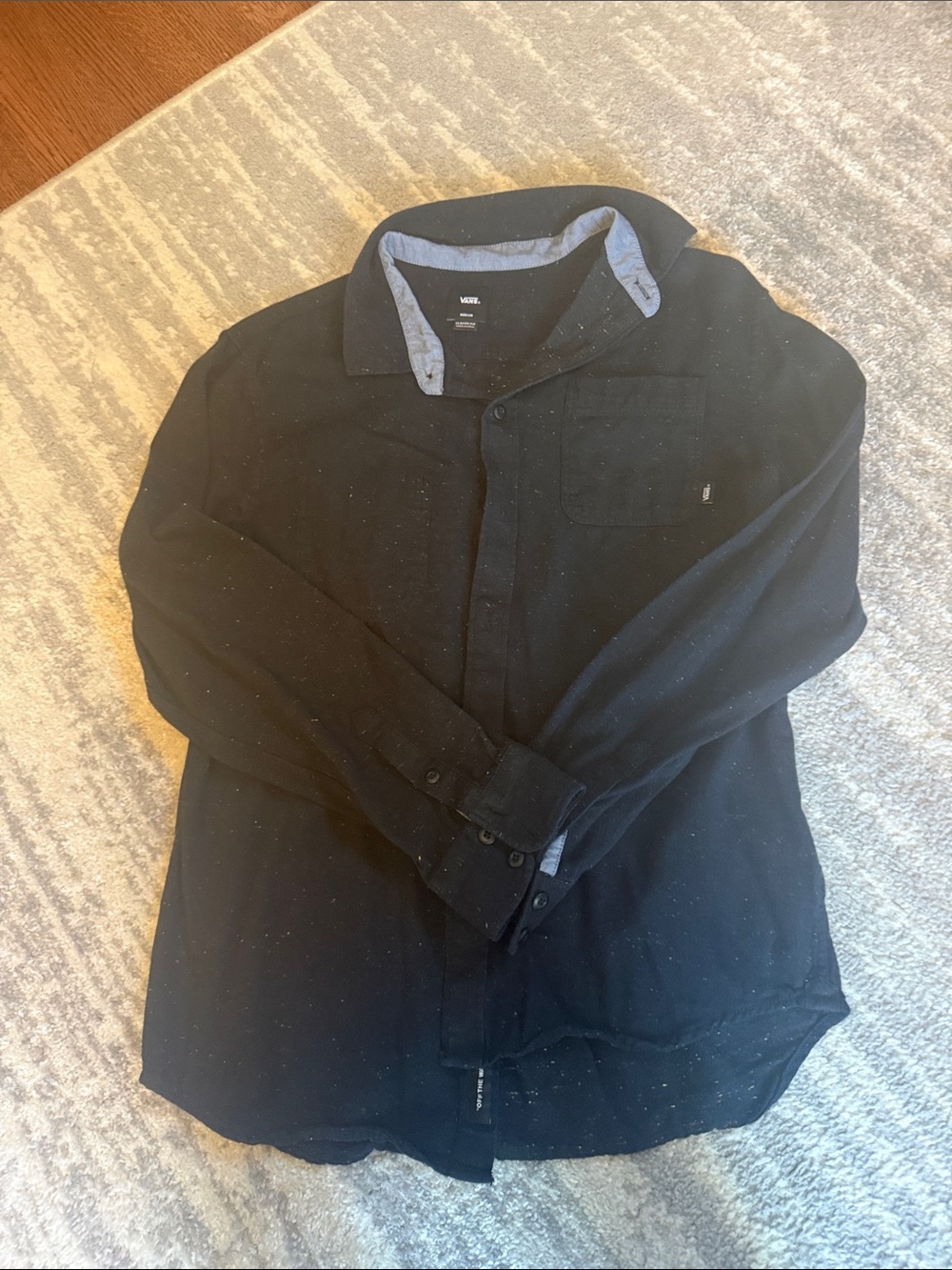 Vans Men's Dark Navy Blue Button-Front Lightweight Shirt Jacket